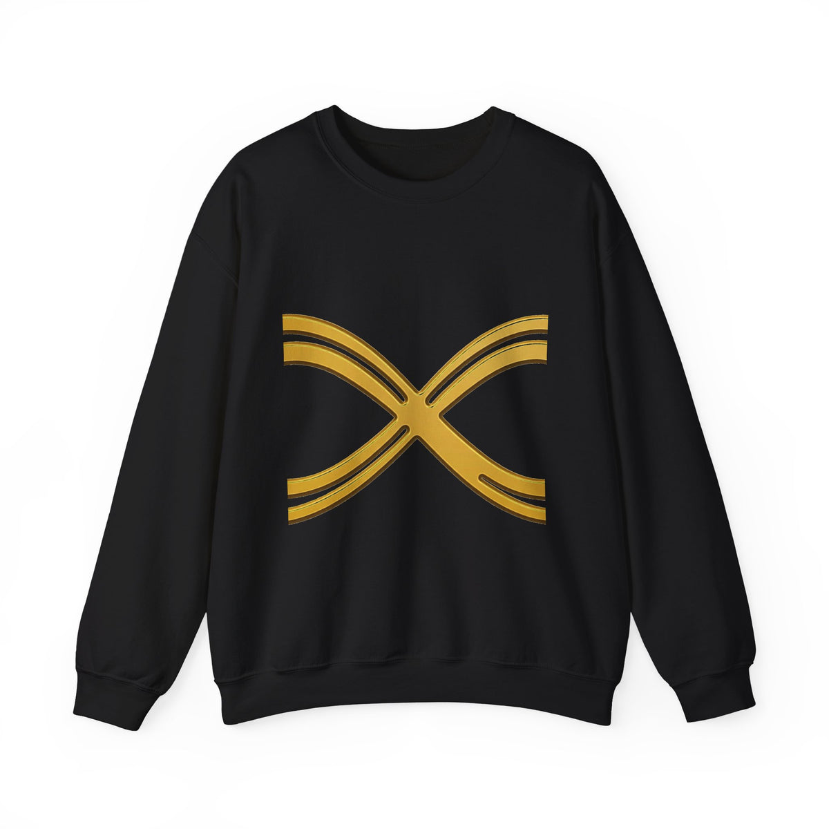EverAfterWear Fine Line Infinity Men's sweatshirt - product mockup with gold streetwear design - alternate view
