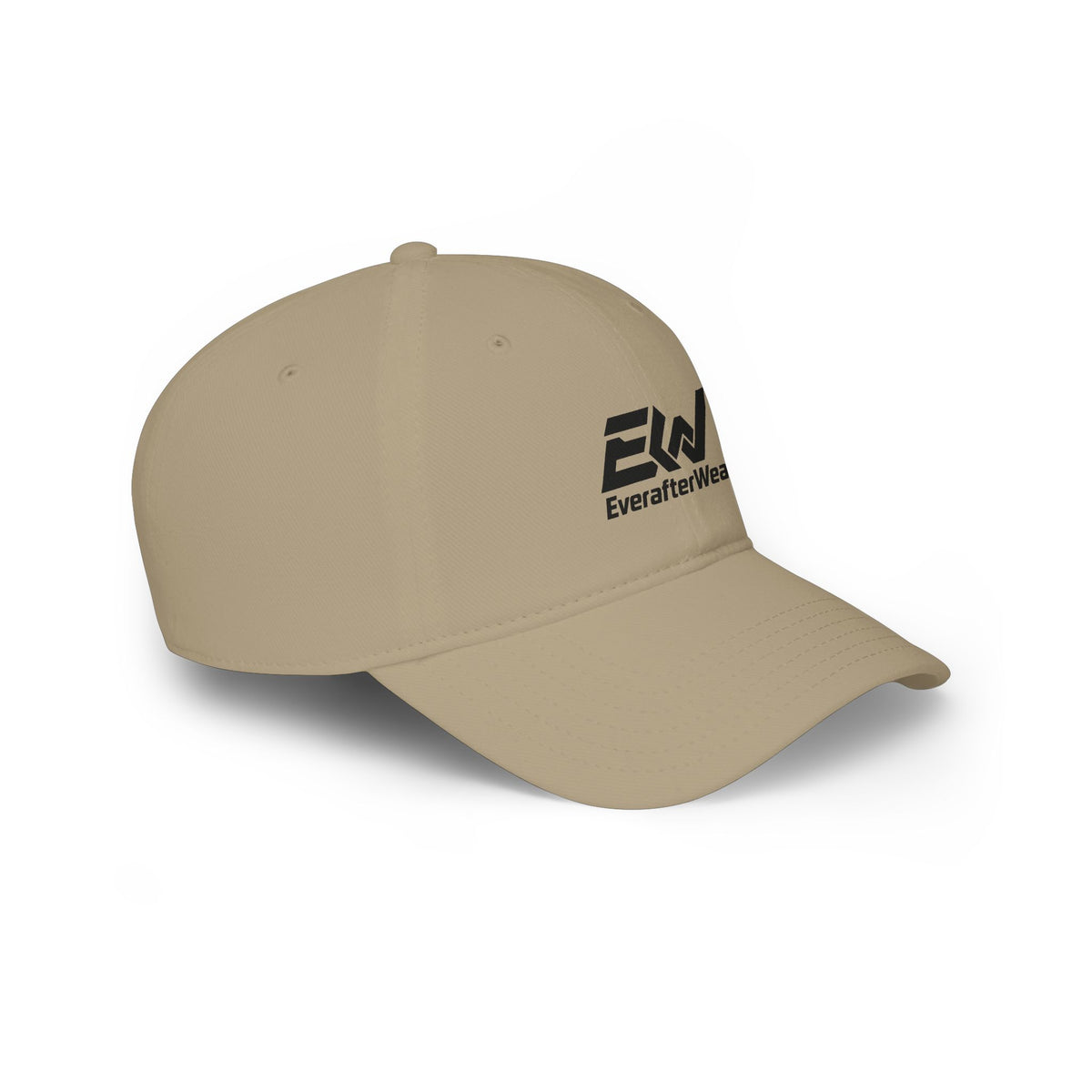 EverAfterWear Sport EW cap - headwear mockup with gold streetwear design - alternate view