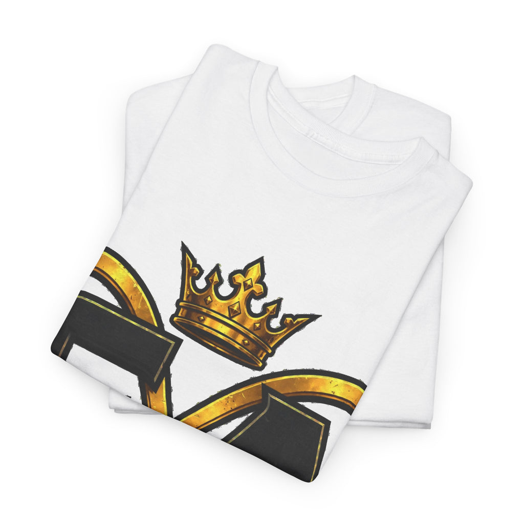 EverAfterWear Crowned Infinity EA Men's tee - product mockup with gold streetwear design - alternate view