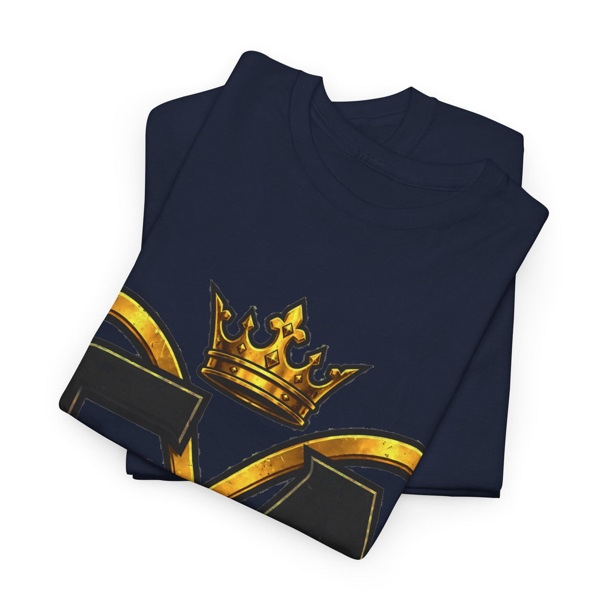 EverAfterWear Crowned Infinity EA Men's tee - product mockup with gold streetwear design - alternate view