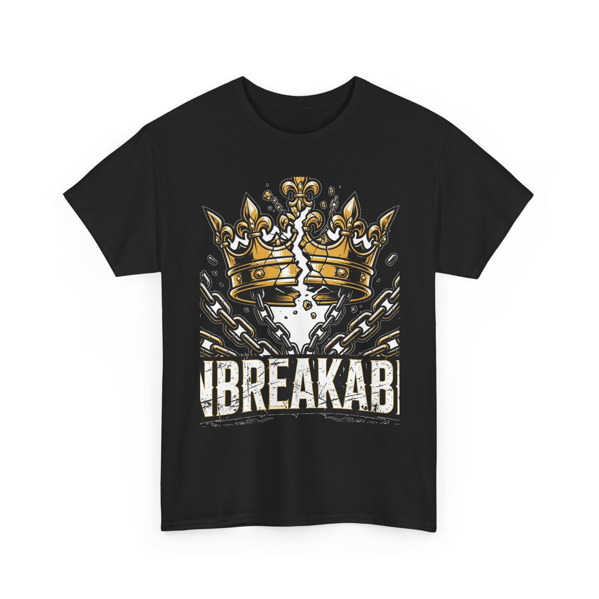 EverAfterWear Unbreakable Crown tee - product mockup with gold streetwear design - alternate view