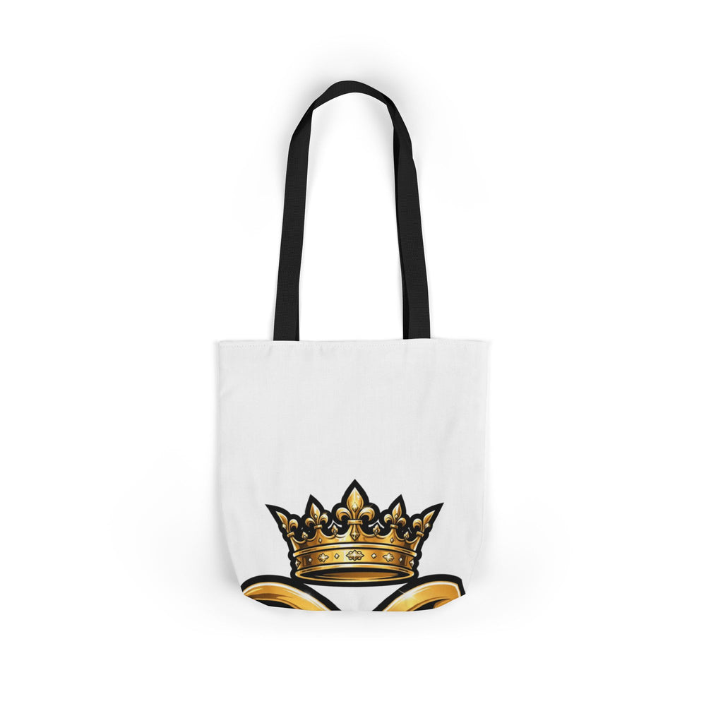 EverAfterWear HERO Crown EA Logo tote bag - product mockup with gold streetwear design - alternate view