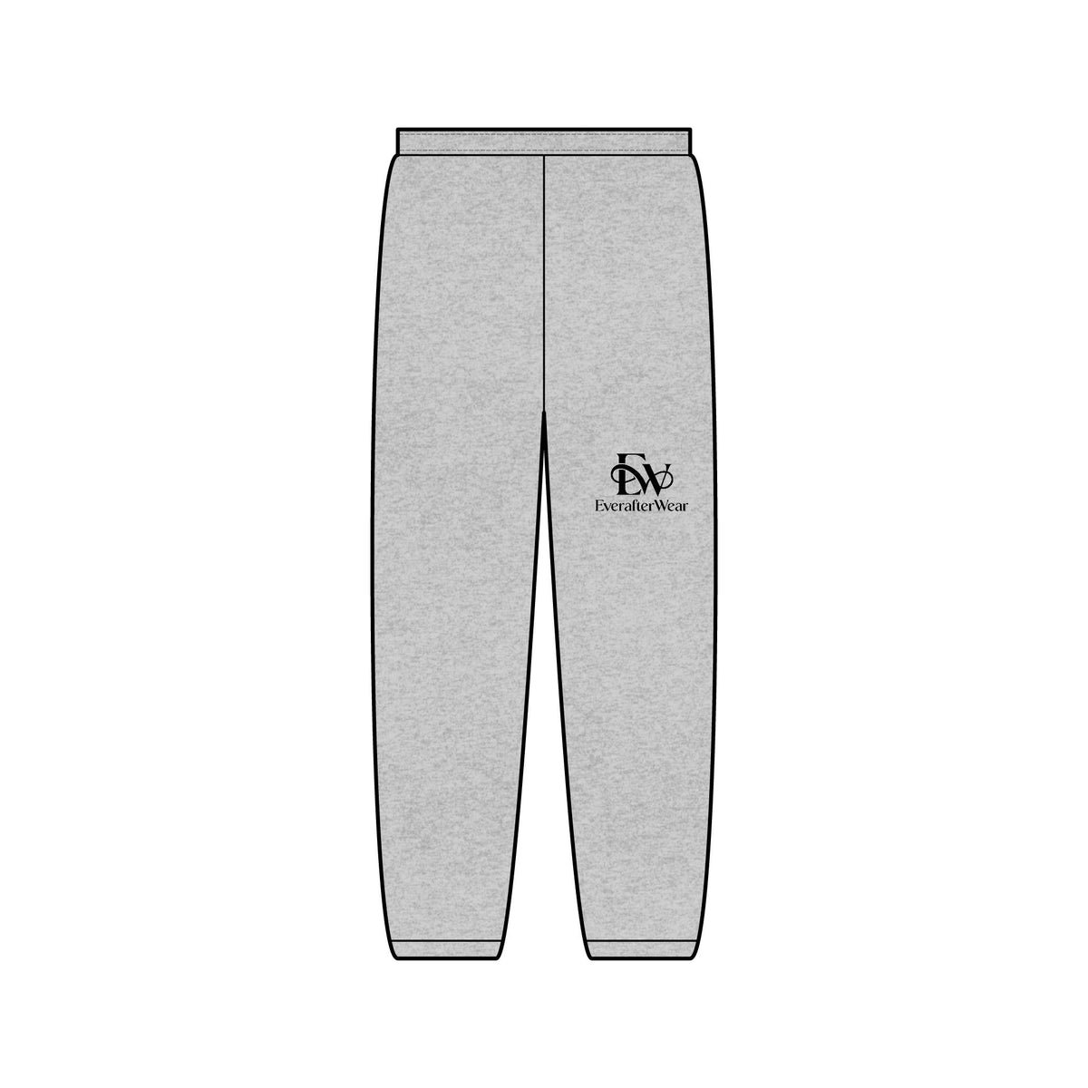 EverAfterWear Signature EW sweatpants - product mockup with gold streetwear design - alternate view