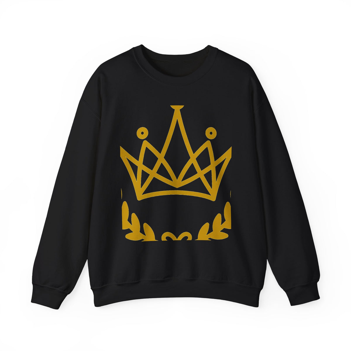 EverAfterWear Petit Crown Men's sweatshirt - product mockup with gold streetwear design - alternate view