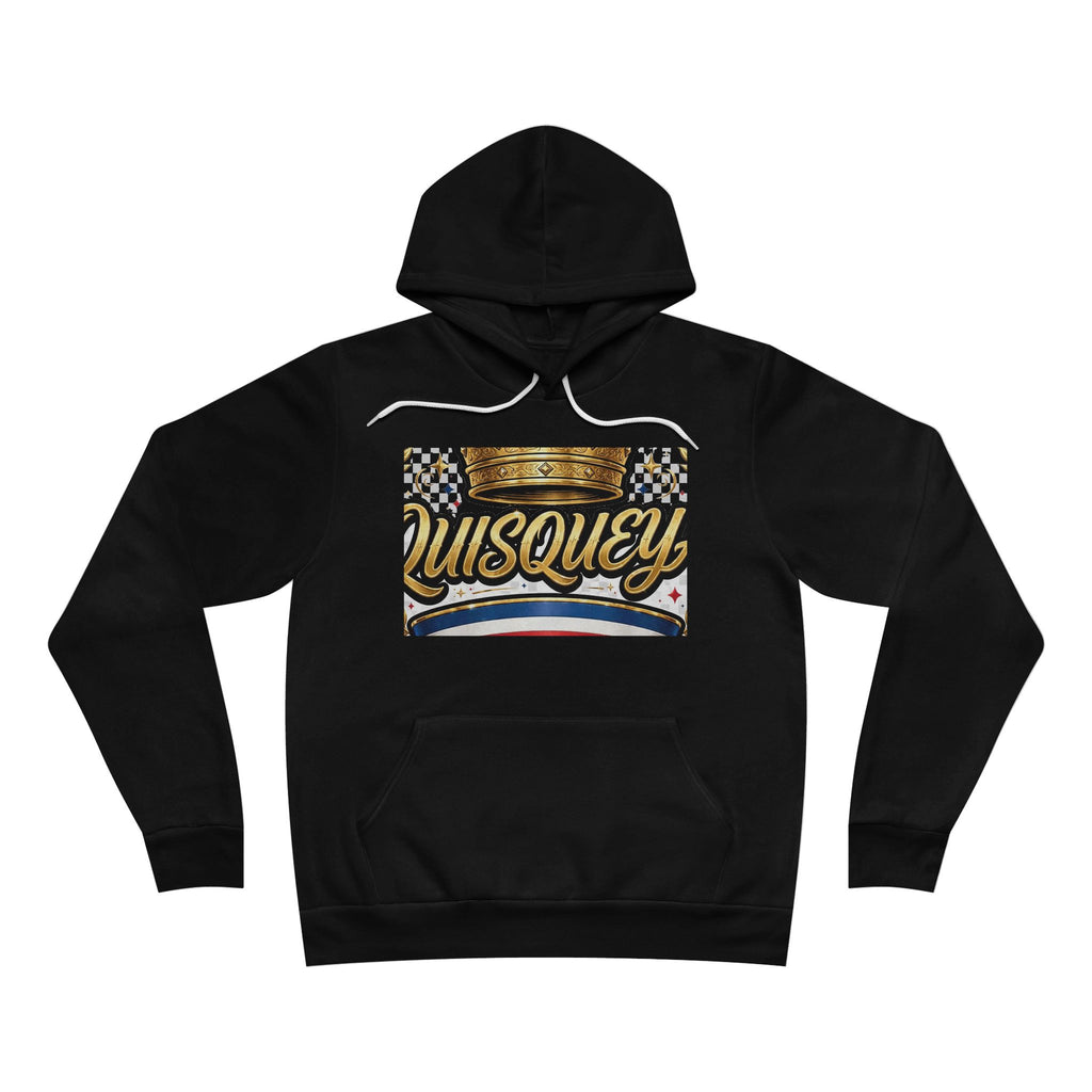 EverAfterWear Quisqueya Script Crown Men's hoodie - product mockup with gold streetwear design - alternate view
