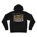 EverAfterWear Quisqueya Script Crown Men's hoodie - product mockup with gold streetwear design - alternate view