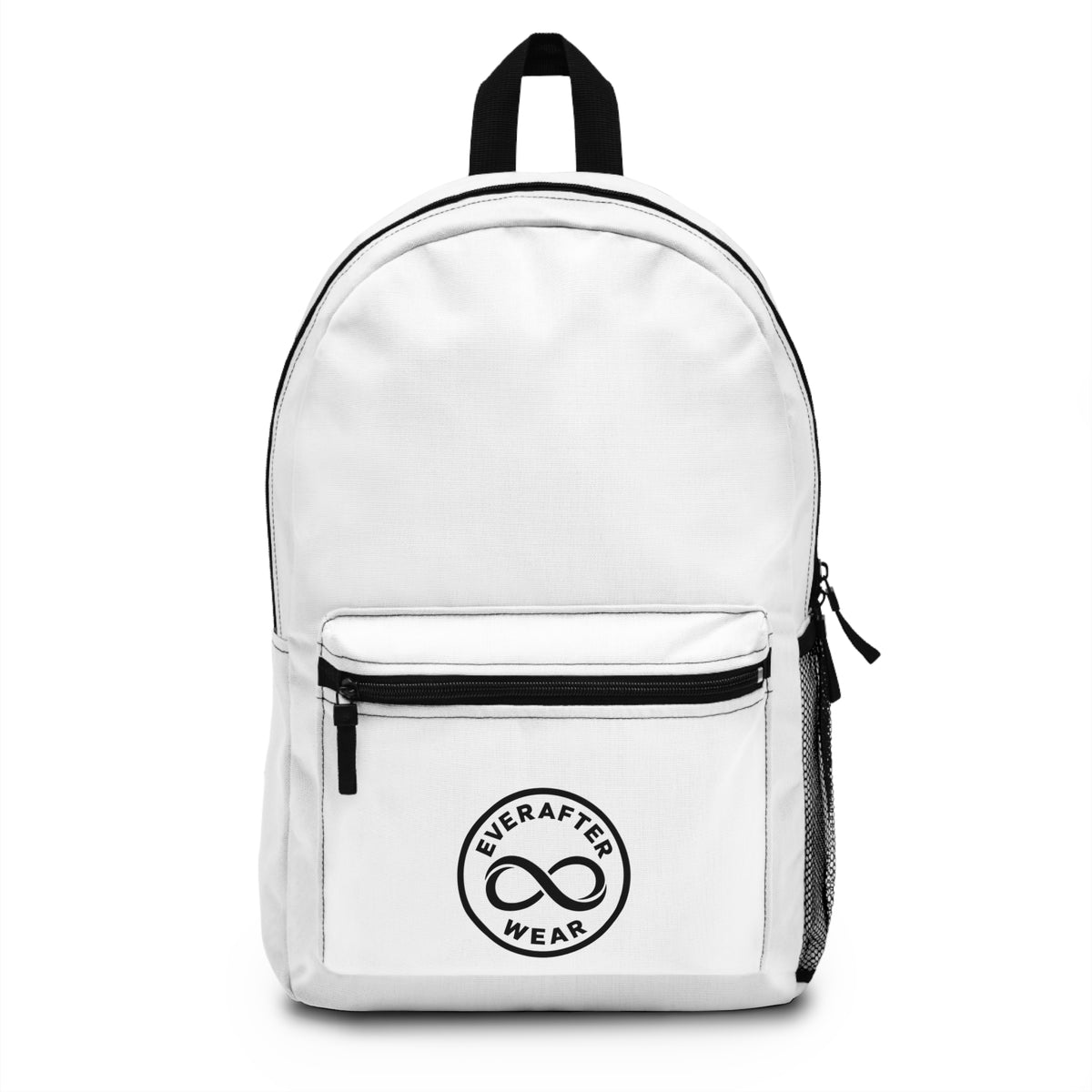 EverAfterWear Infinity Badge backpack - product mockup with gold streetwear design
