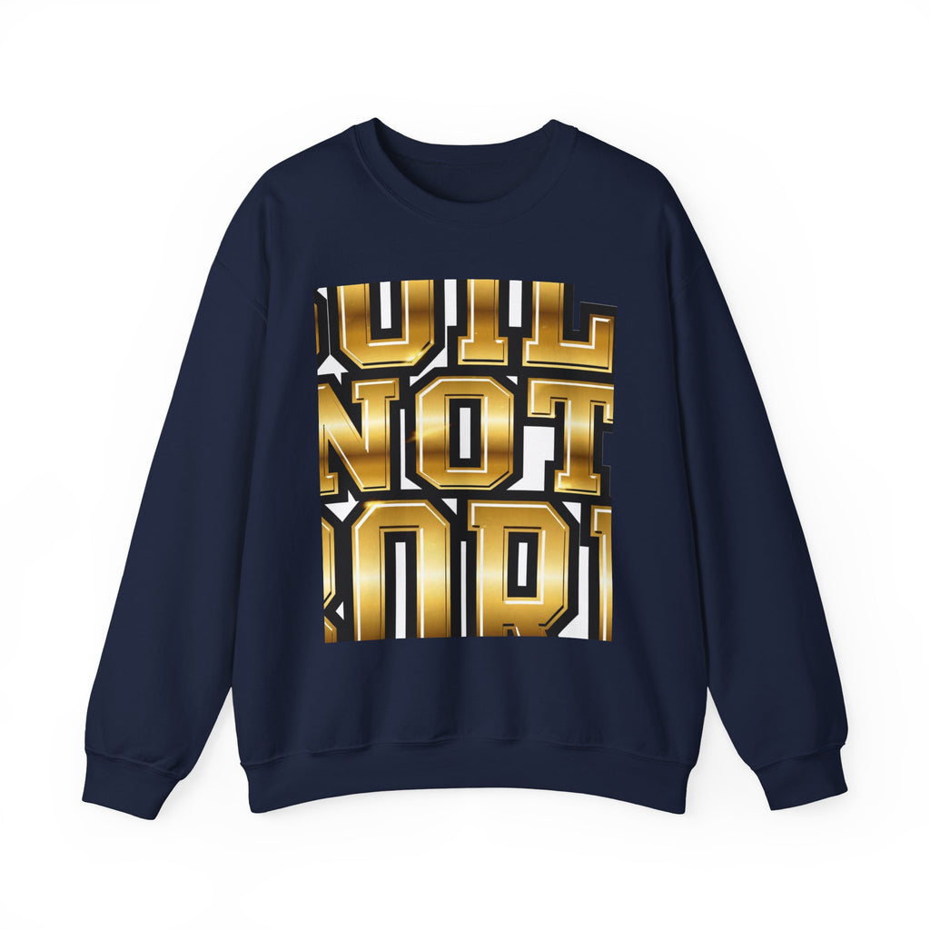 EverAfterWear Built Not Born Men's sweatshirt - product mockup with gold streetwear design - alternate view