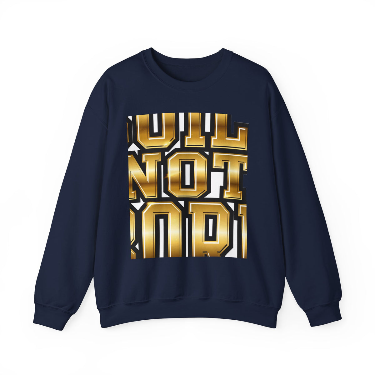 EverAfterWear Built Not Born Men's sweatshirt - product mockup with gold streetwear design - alternate view