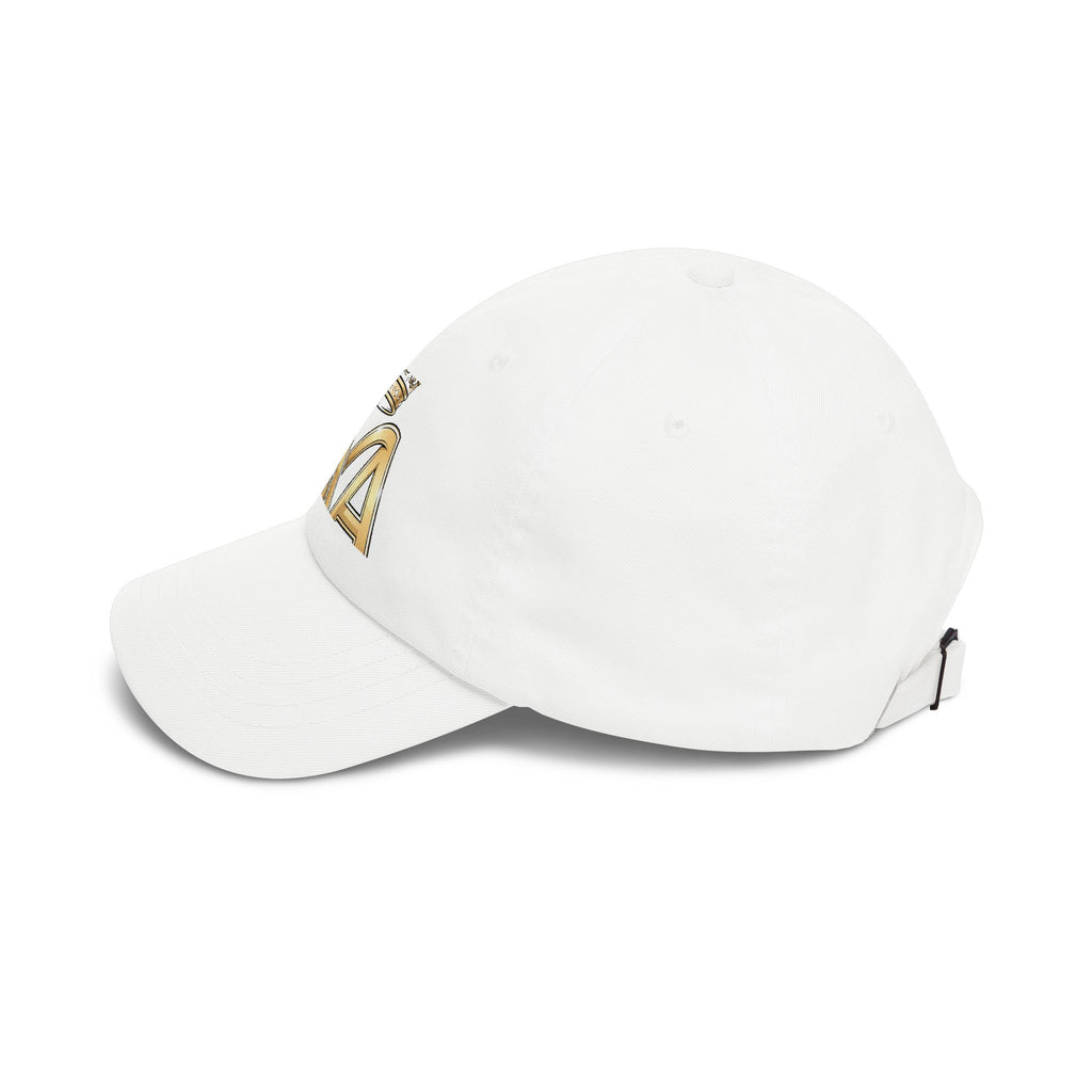 EverAfterWear HERO Crown Logo Refined Women's dad cap - headwear mockup with gold streetwear design - alternate view