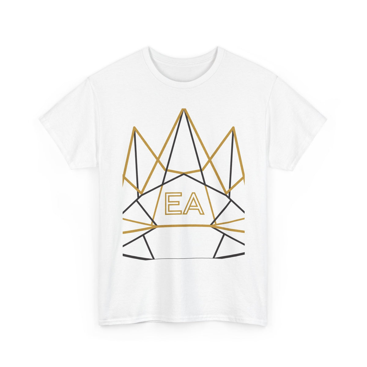 EverAfterWear EA Crown Monogram tee - product mockup with gold streetwear design