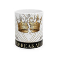 EverAfterWear Unbreakable Crown Women's mug - ceramic coffee mug mockup with gold streetwear design