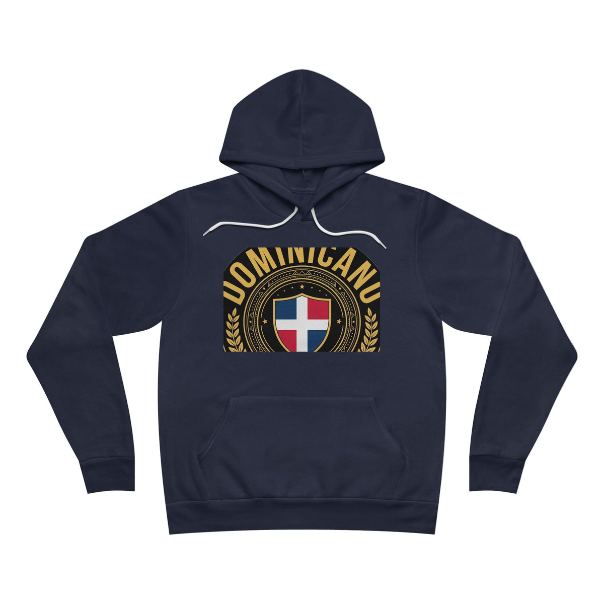 EverAfterWear Dominicano Palm hoodie - product mockup with gold streetwear design - alternate view