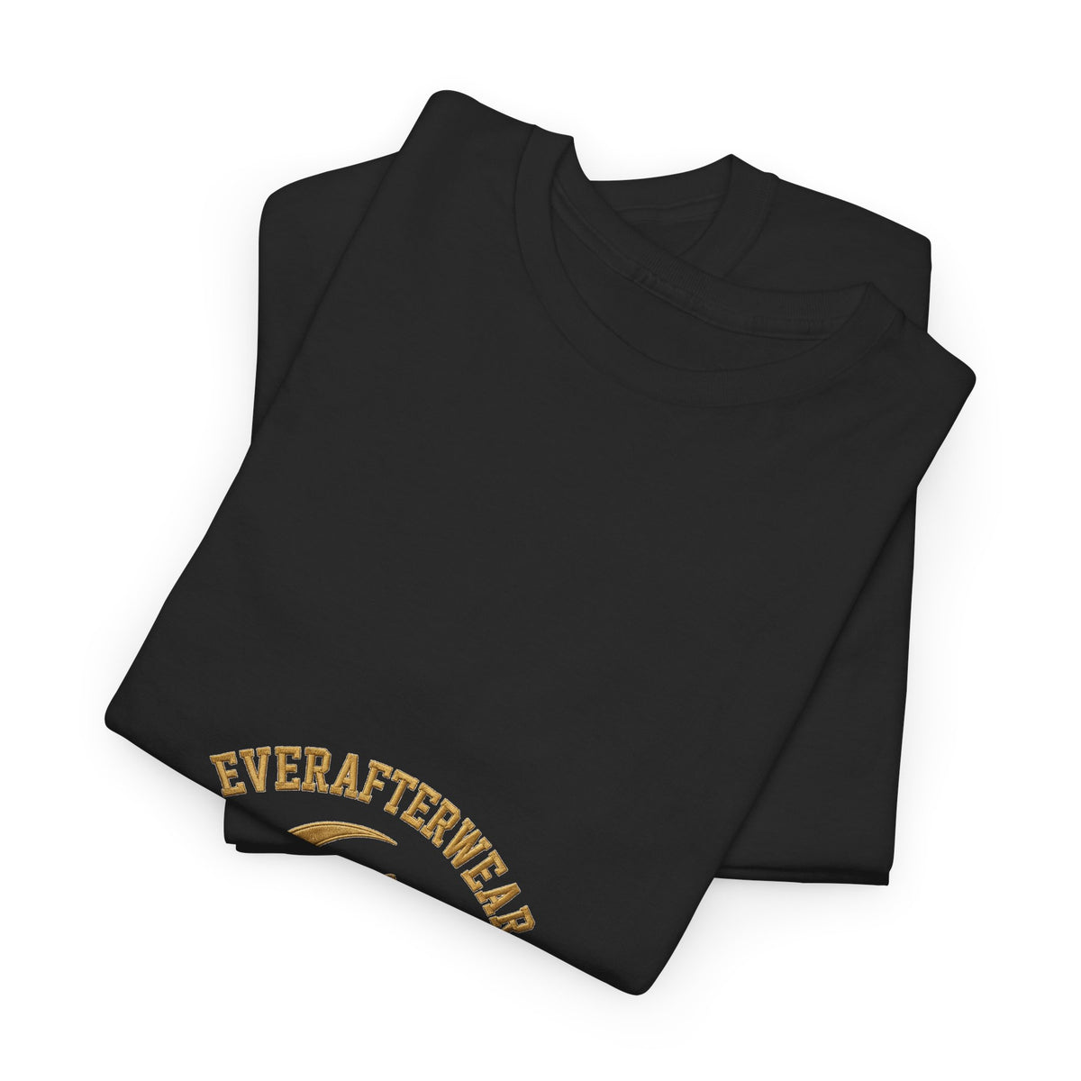 EverAfterWear Halloween Moon tee - product mockup with gold streetwear design - alternate view