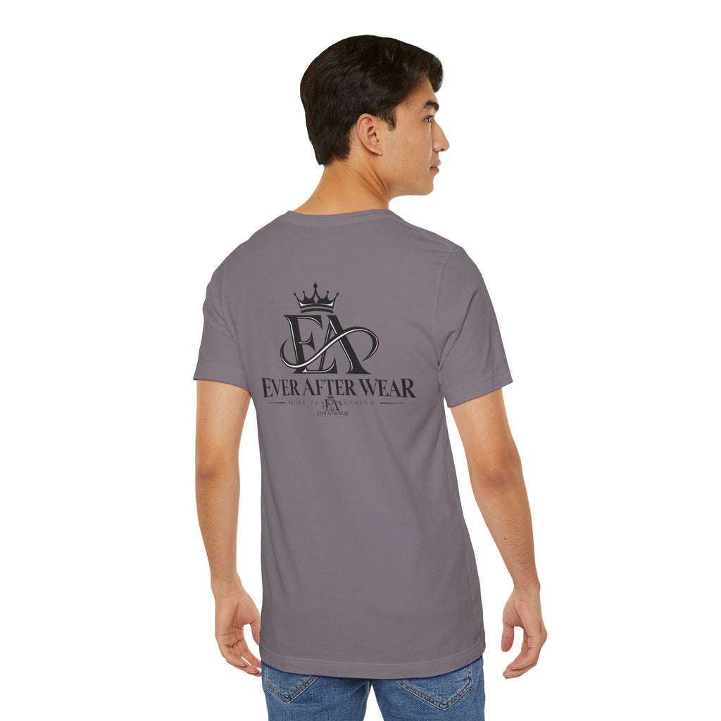 EverAfterWear Logo tee - product mockup with gold streetwear design - alternate view