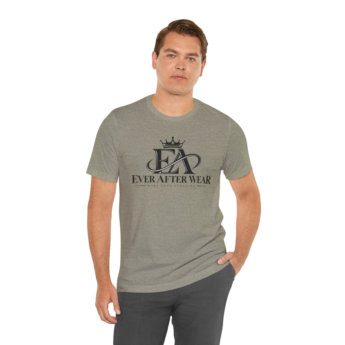 EverAfterWear Logo tee - product mockup with gold streetwear design - alternate view