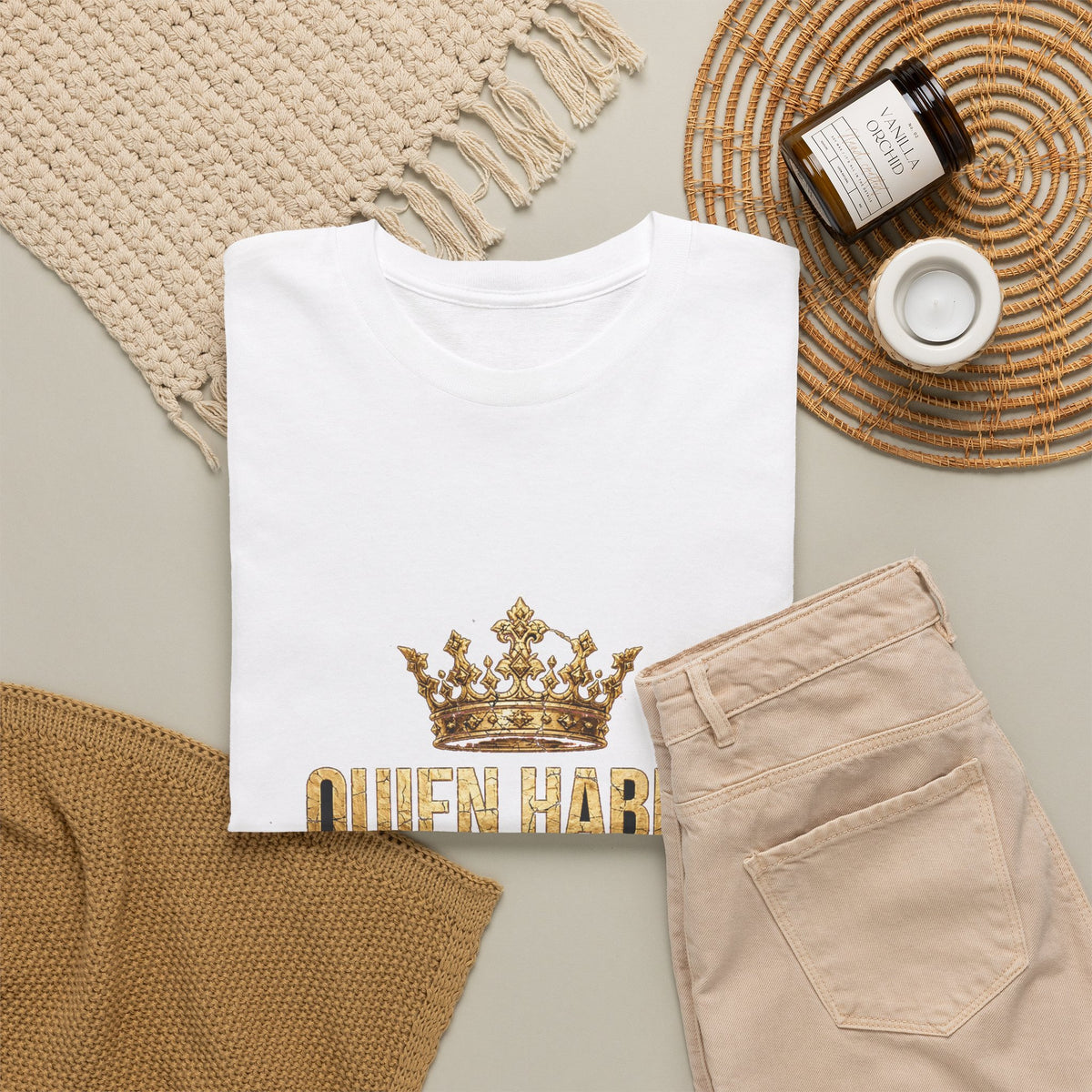 EverAfterWear Quien Habla Silencio Total Unisex Heavy Cotton Tee – Gold Crown Message Graphic T-Shirt