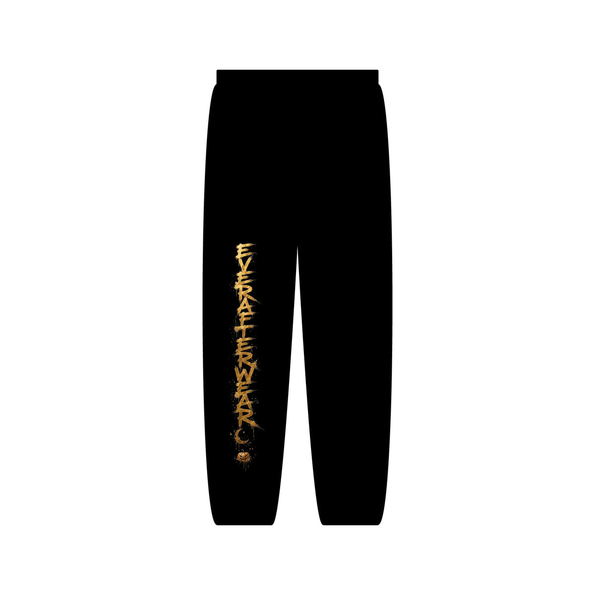 EverAfterWear Halloween Gold joggers - product mockup with gold streetwear design