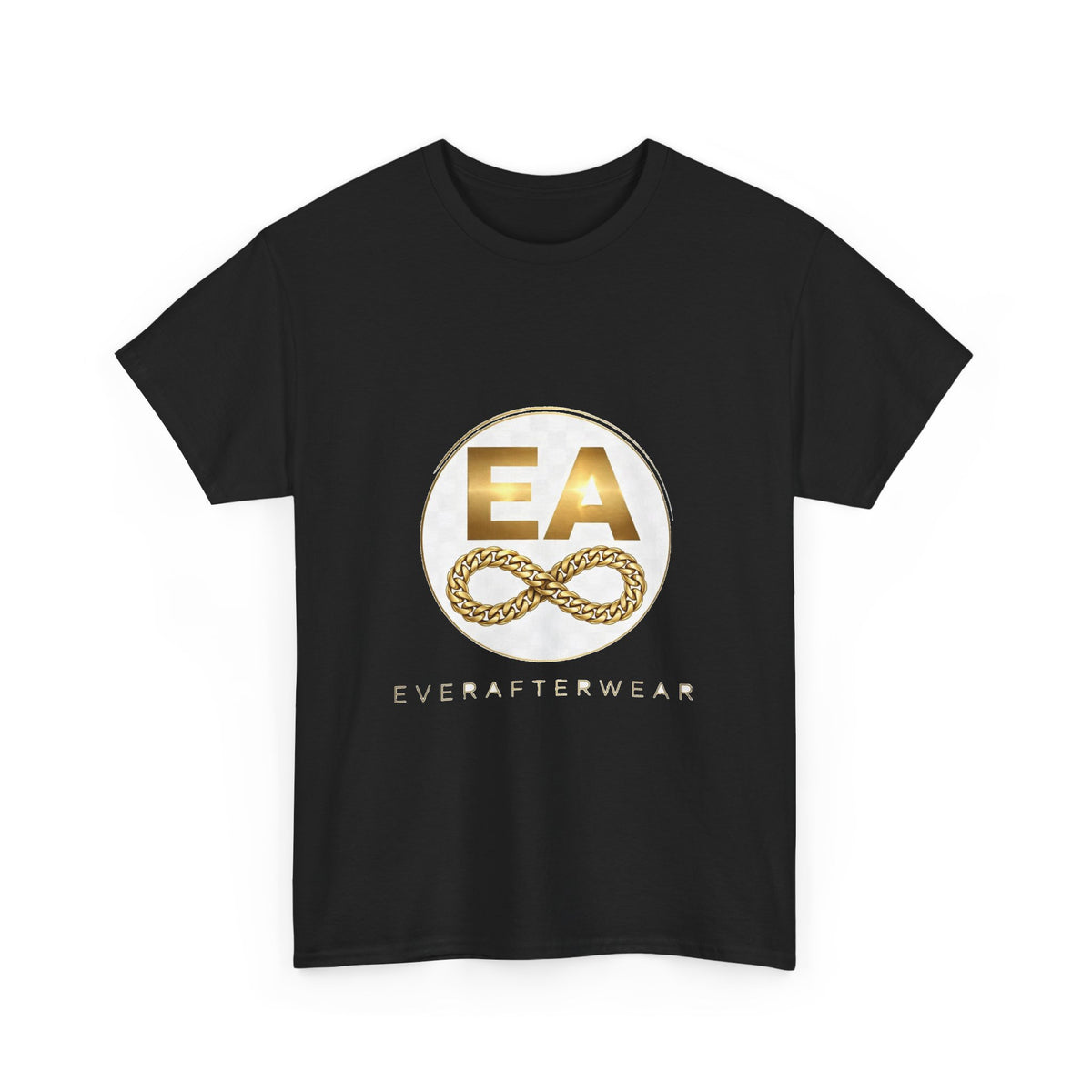 EverAfterWear Golden Chain Infinity tee - product mockup with gold streetwear design - alternate view