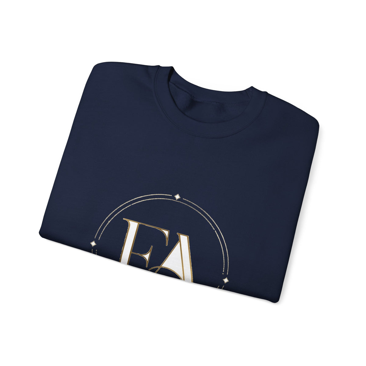 EverAfterWear EA Serif sweatshirt - product mockup with gold streetwear design - alternate view