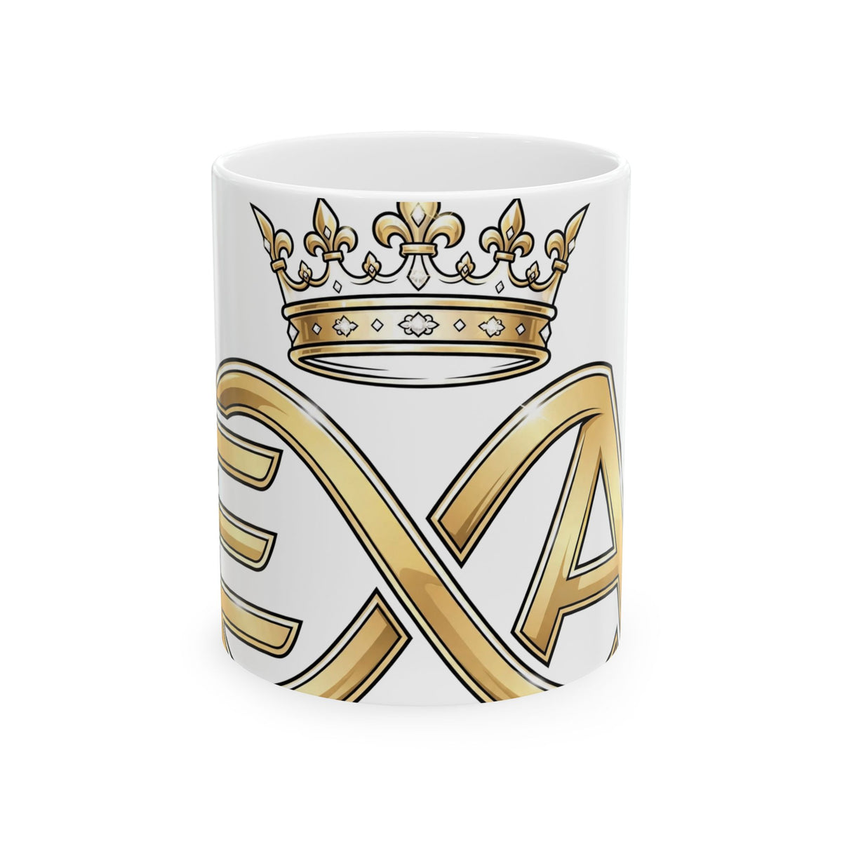 EverAfterWear HERO Crown Logo Refined Women's mug - ceramic coffee mug mockup with gold streetwear design