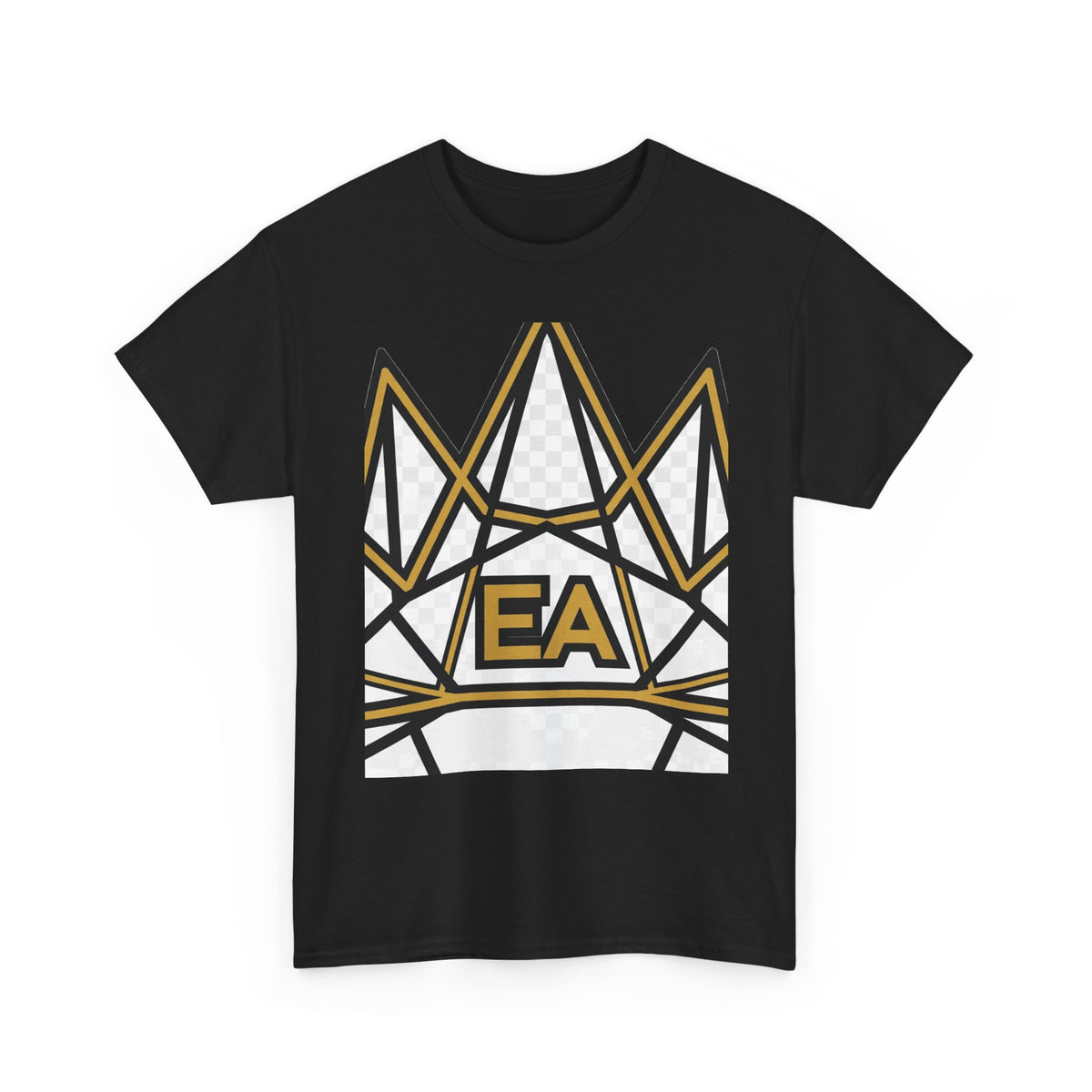 EverAfterWear EA Crown Monogram Men's tee - product mockup with gold streetwear design - alternate view
