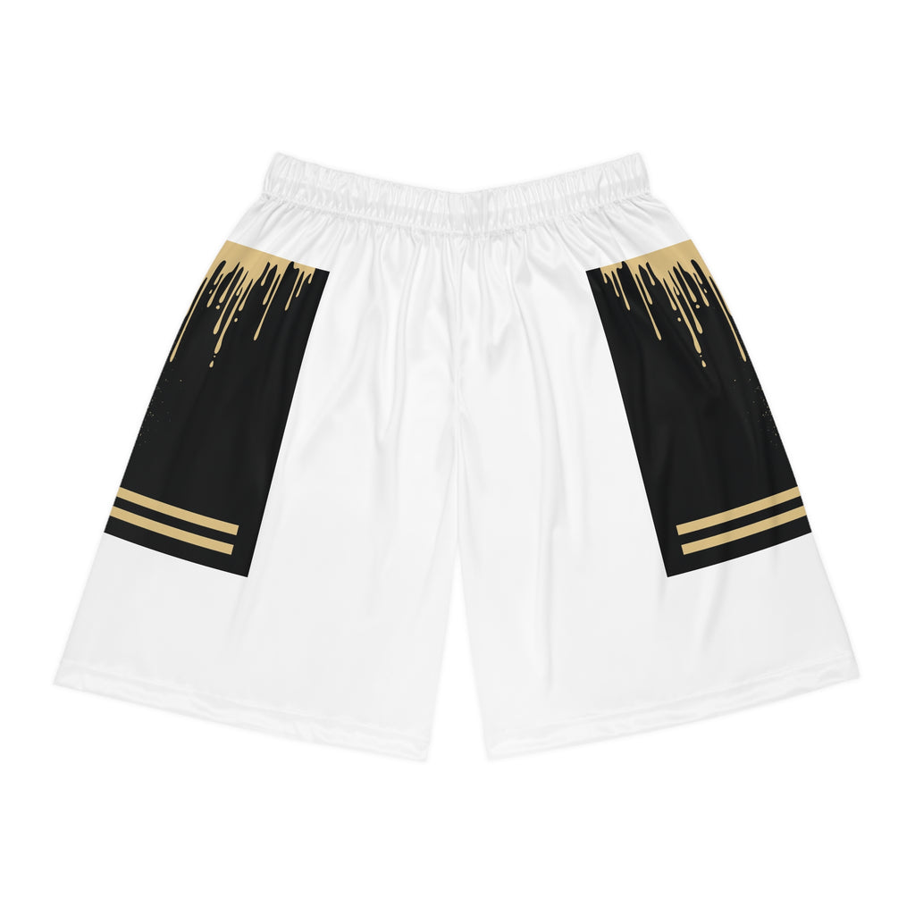 Pantalones cortos de baloncesto Gold Drip de EverAfterWear