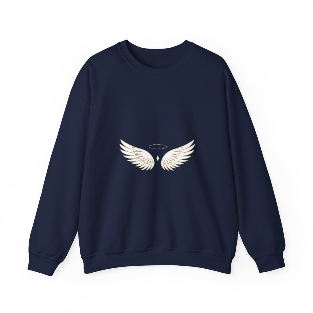 EverAfterWear Wing Outline sweatshirt - product mockup with gold streetwear design - alternate view