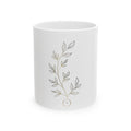 EverAfterWear Laurel Women's mug - ceramic coffee mug mockup with gold streetwear design