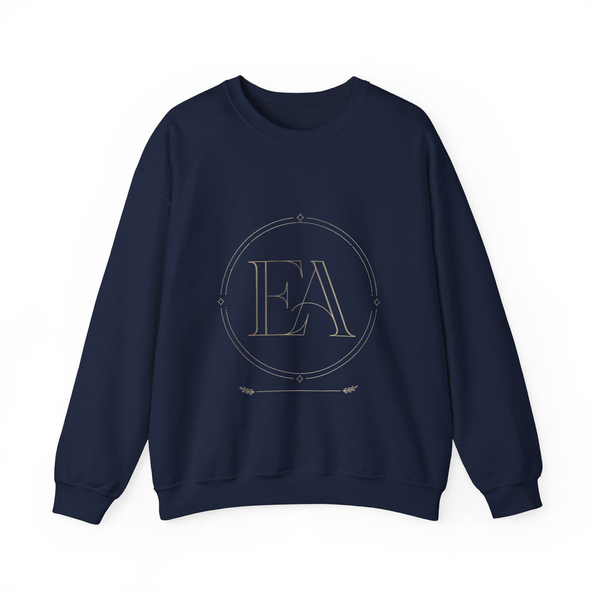 EverAfterWear EA Serif Women's sweatshirt - product mockup with gold streetwear design - alternate view