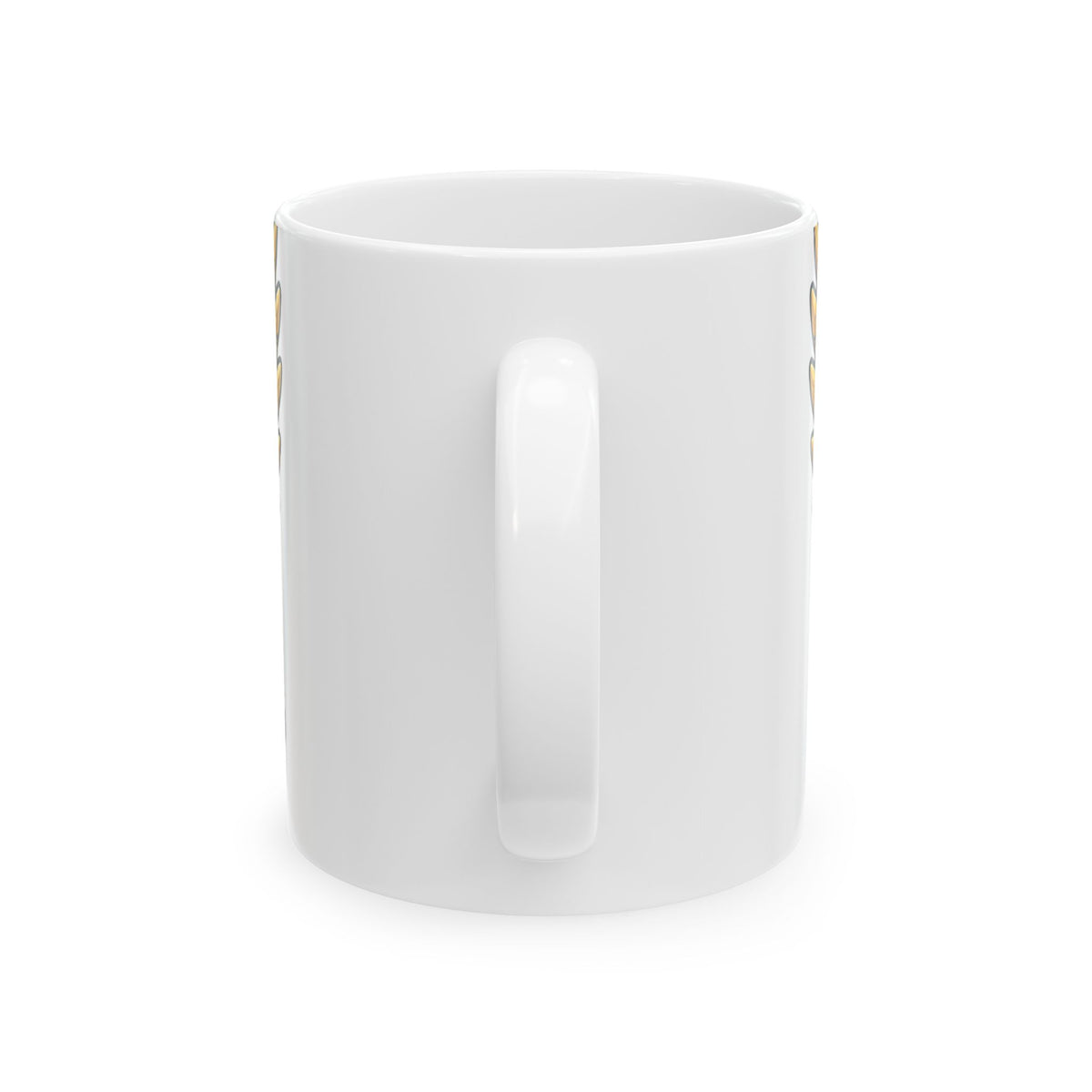 EverAfterWear Angel Wings Graffiti mug - ceramic coffee mug mockup with gold streetwear design - alternate view