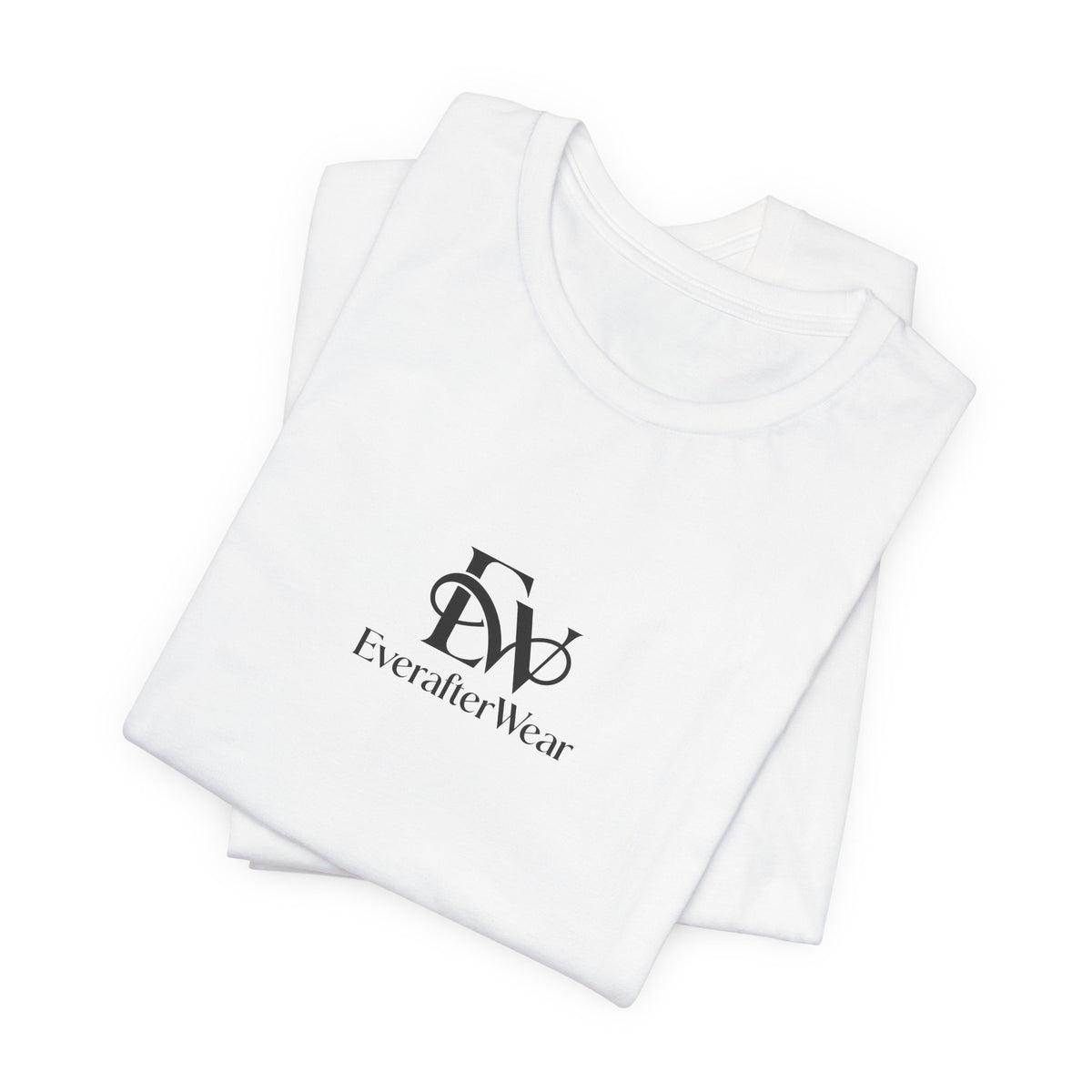 EverAfterWear Signature EW tee - product mockup with gold streetwear design - alternate view
