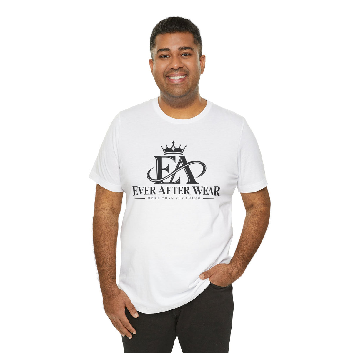 EverAfterWear Logo tee - product mockup with gold streetwear design - alternate view