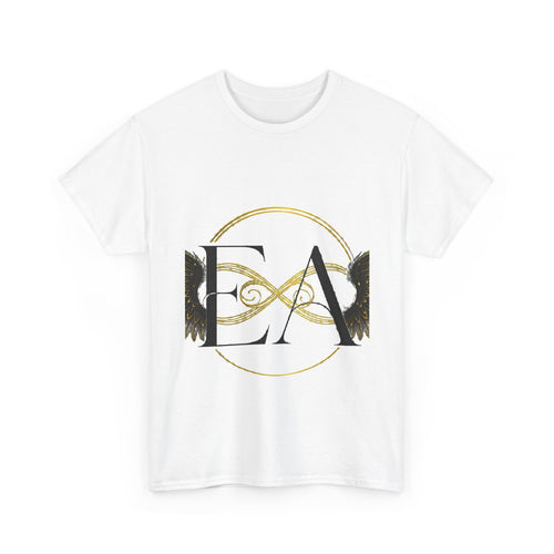 EverAfterWear Angel Wings Infinity Women's tee - product mockup with gold streetwear design