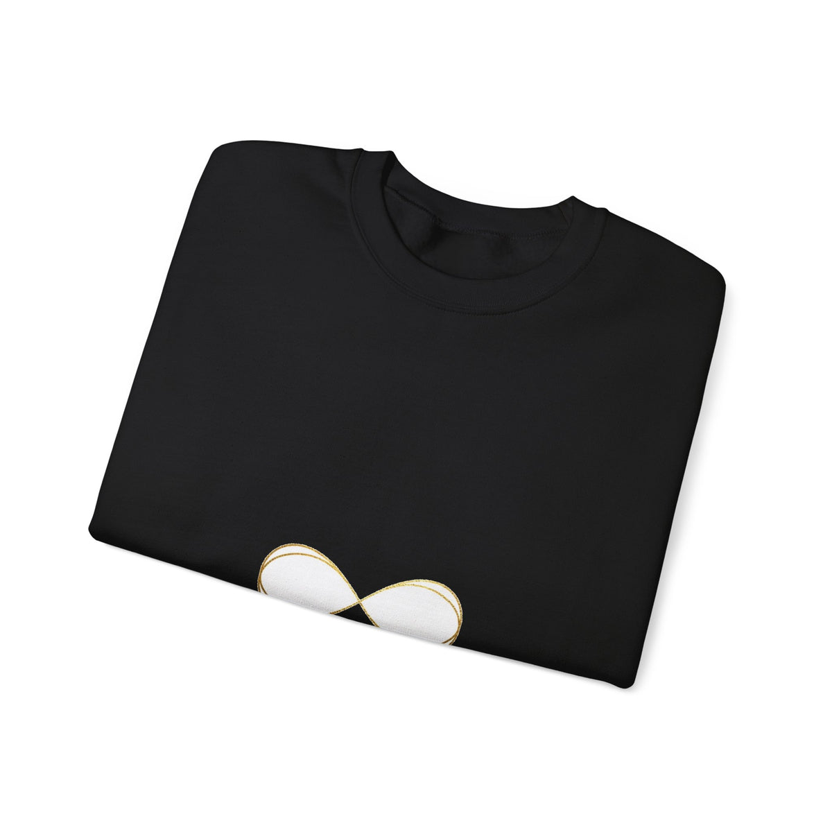 EverAfterWear Fine Line Infinity sweatshirt - product mockup with gold streetwear design - alternate view