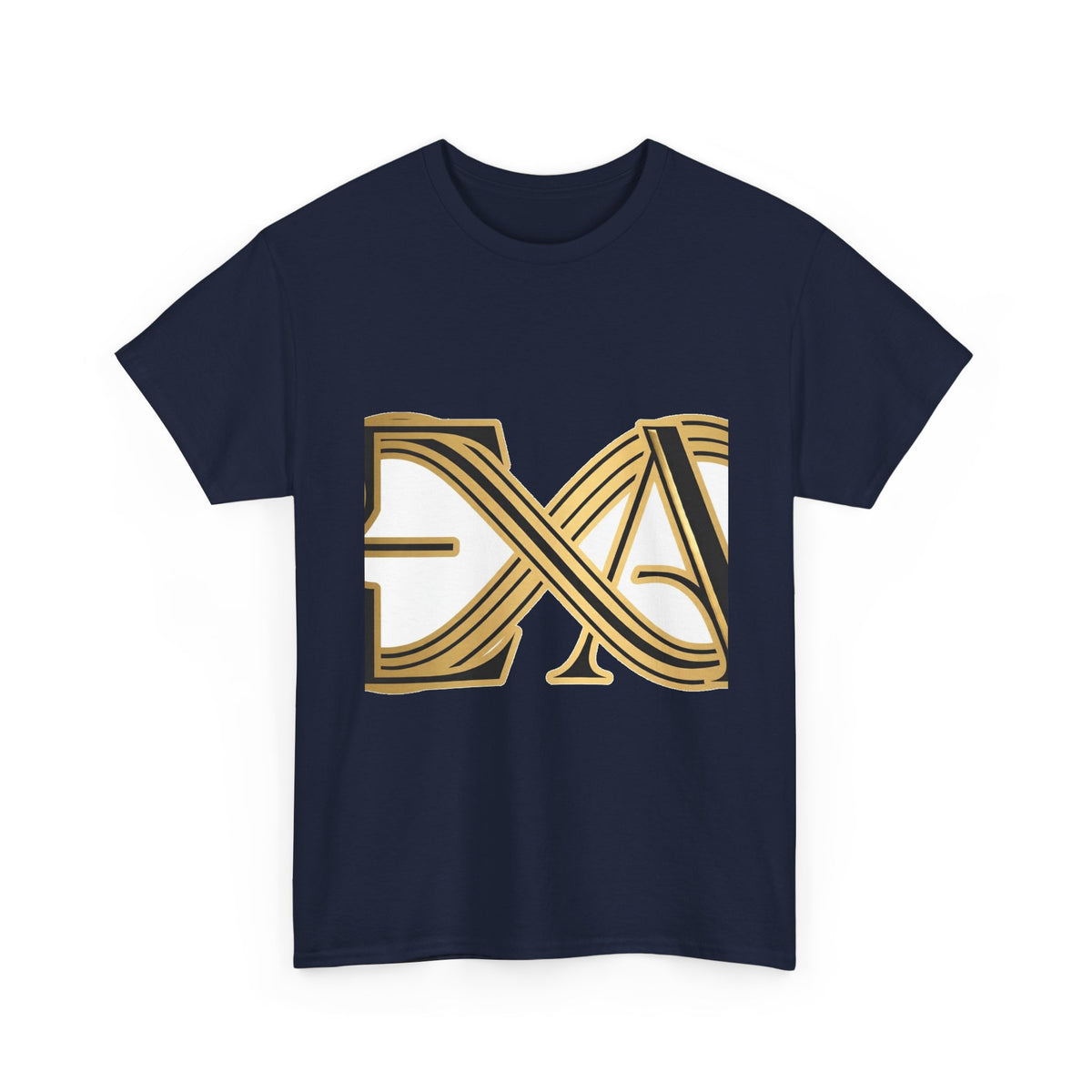 EverAfterWear Infinity EA Monogram tee - product mockup with gold streetwear design - alternate view