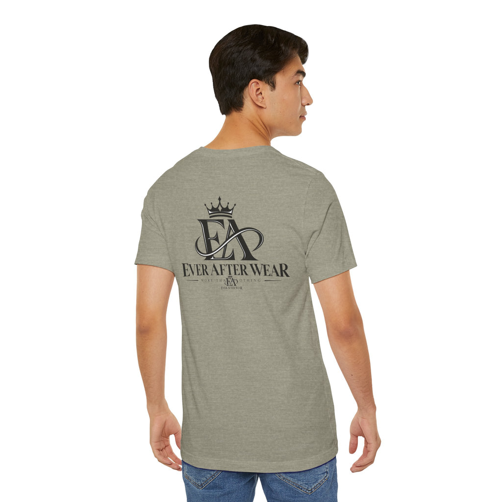 EverAfterWear Logo tee - product mockup with gold streetwear design - alternate view
