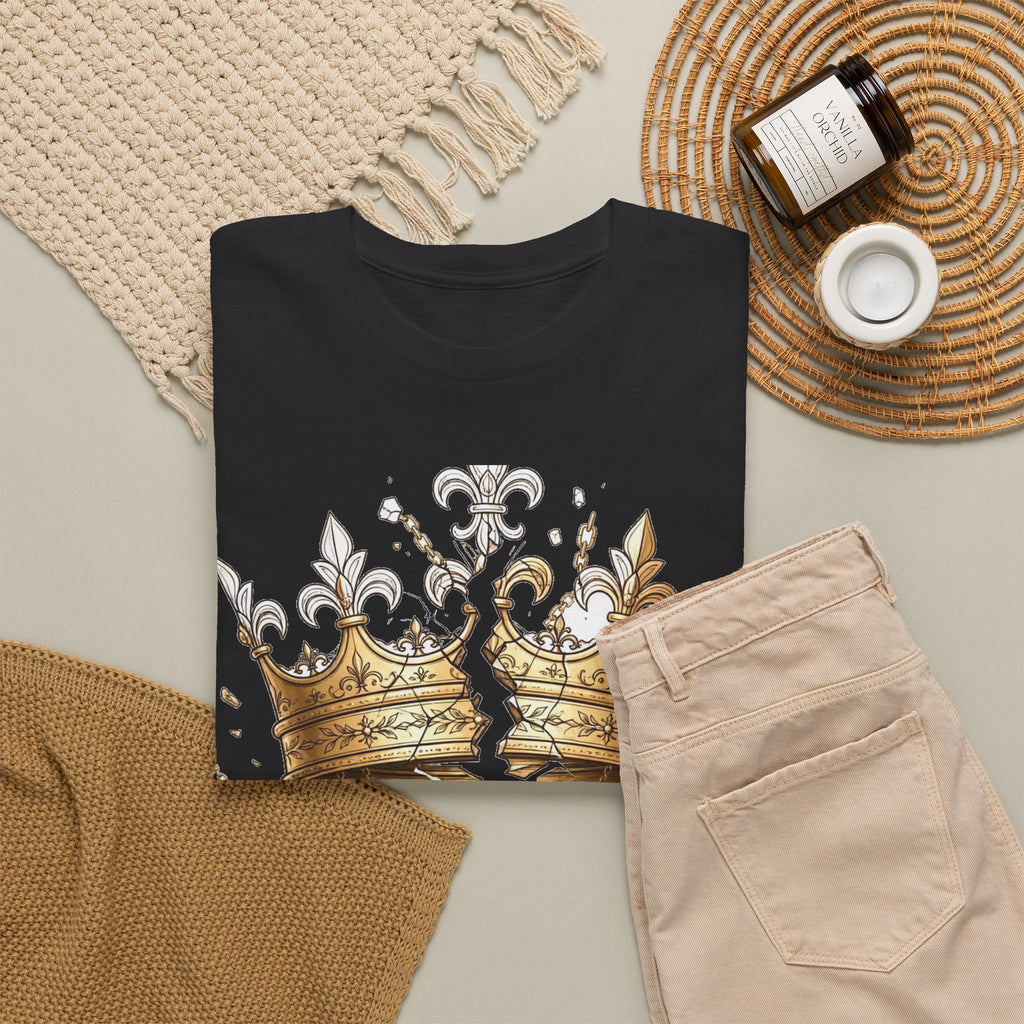 EverAfterWear Unbreakable Crown Women's tee - product mockup with gold streetwear design - alternate view