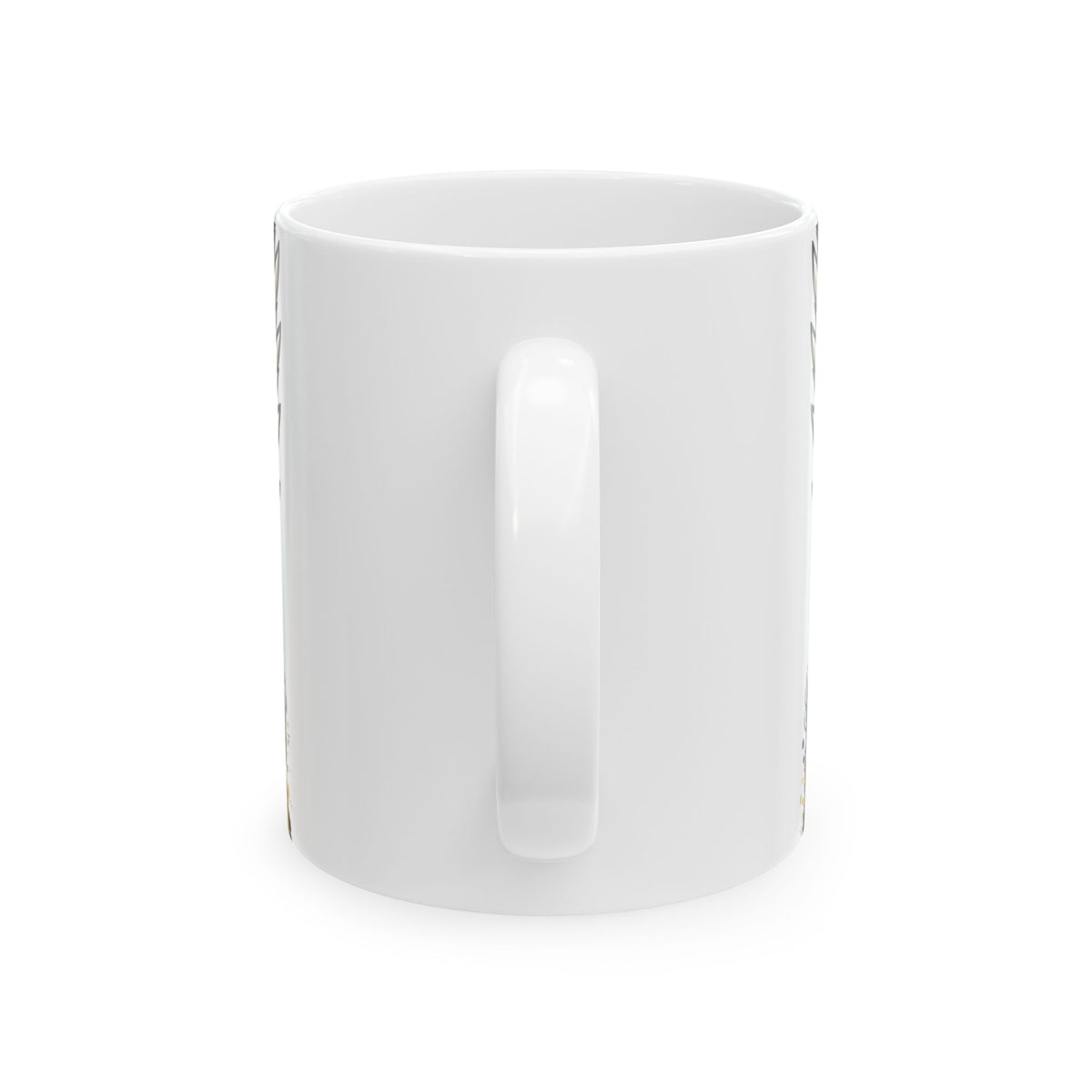 EverAfterWear Angel Wings Graffiti Men's mug - ceramic coffee mug mockup with gold streetwear design - alternate view