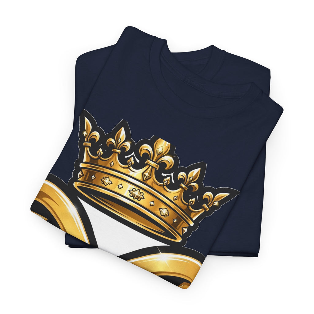 EverAfterWear HERO Crown EA Logo tee - product mockup with gold streetwear design - alternate view