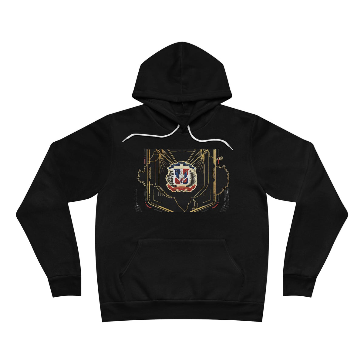 EverAfterWear Quisqueya Map Gold hoodie - product mockup with gold streetwear design - alternate view