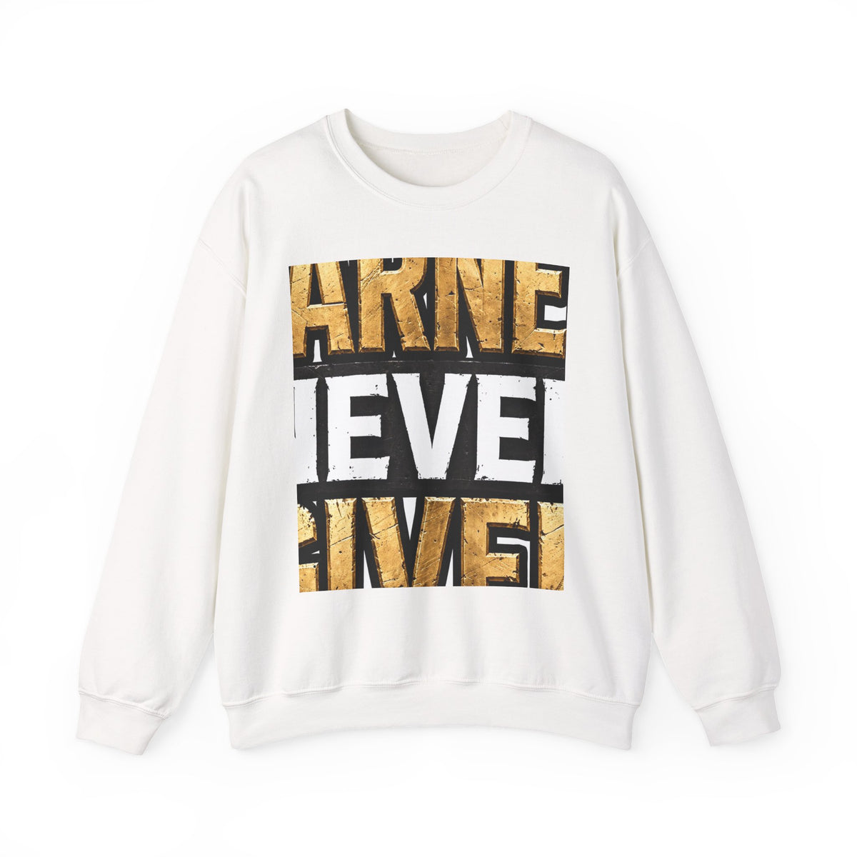 EverAfterWear Earned Never Given Men's sweatshirt - product mockup with gold streetwear design