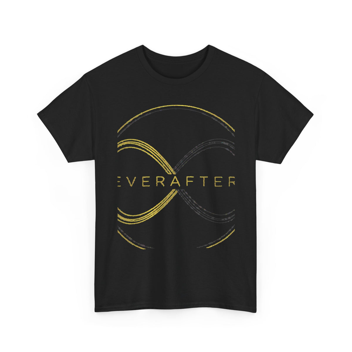 EverAfterWear Double Infinity EverAfter Women's tee - product mockup with gold streetwear design - alternate view