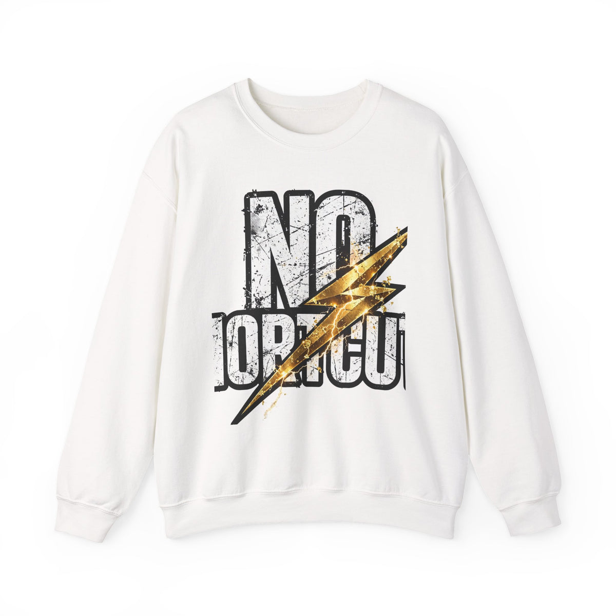 EverAfterWear No Shortcuts sweatshirt - product mockup with gold streetwear design