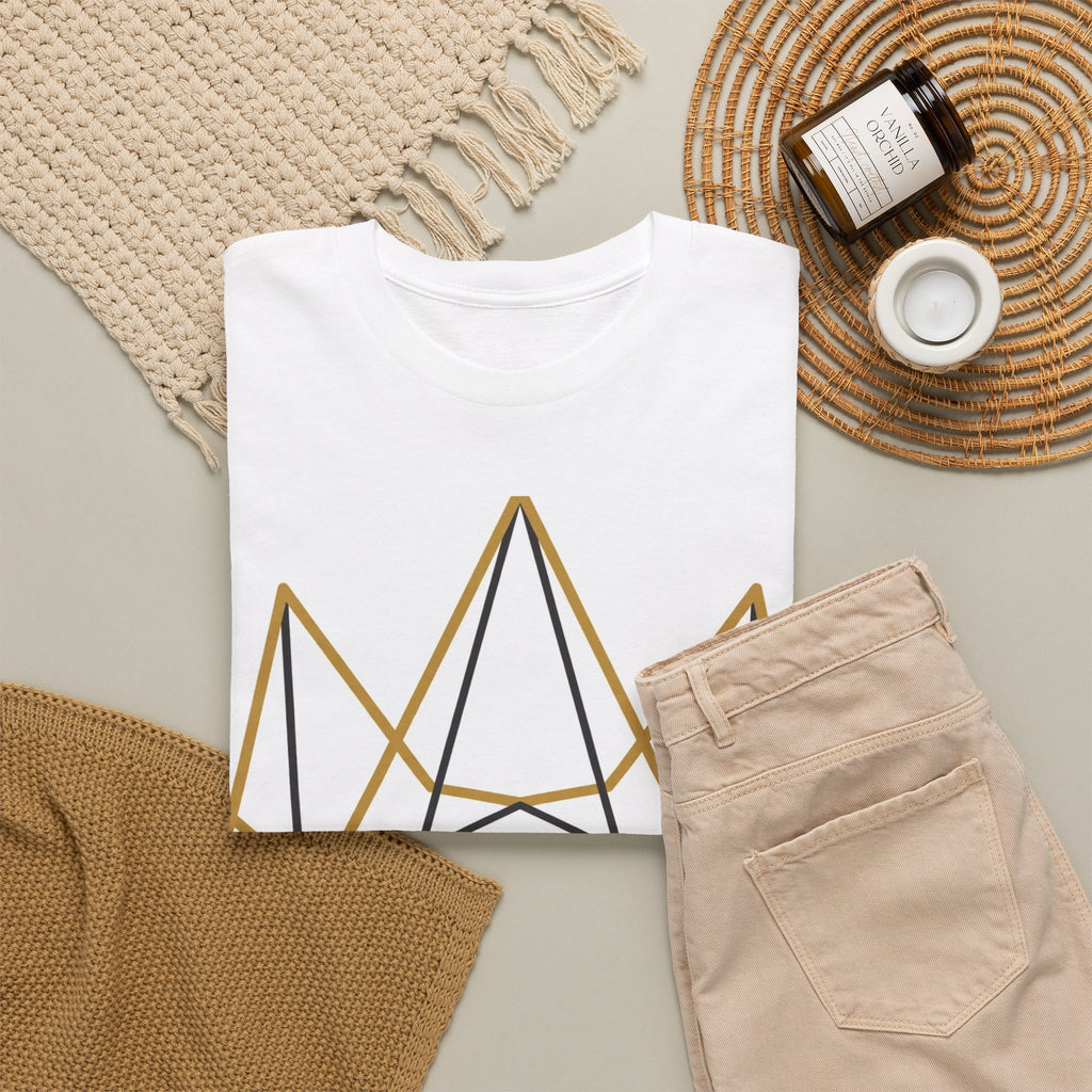 EverAfterWear EA Crown Monogram tee - product mockup with gold streetwear design - alternate view