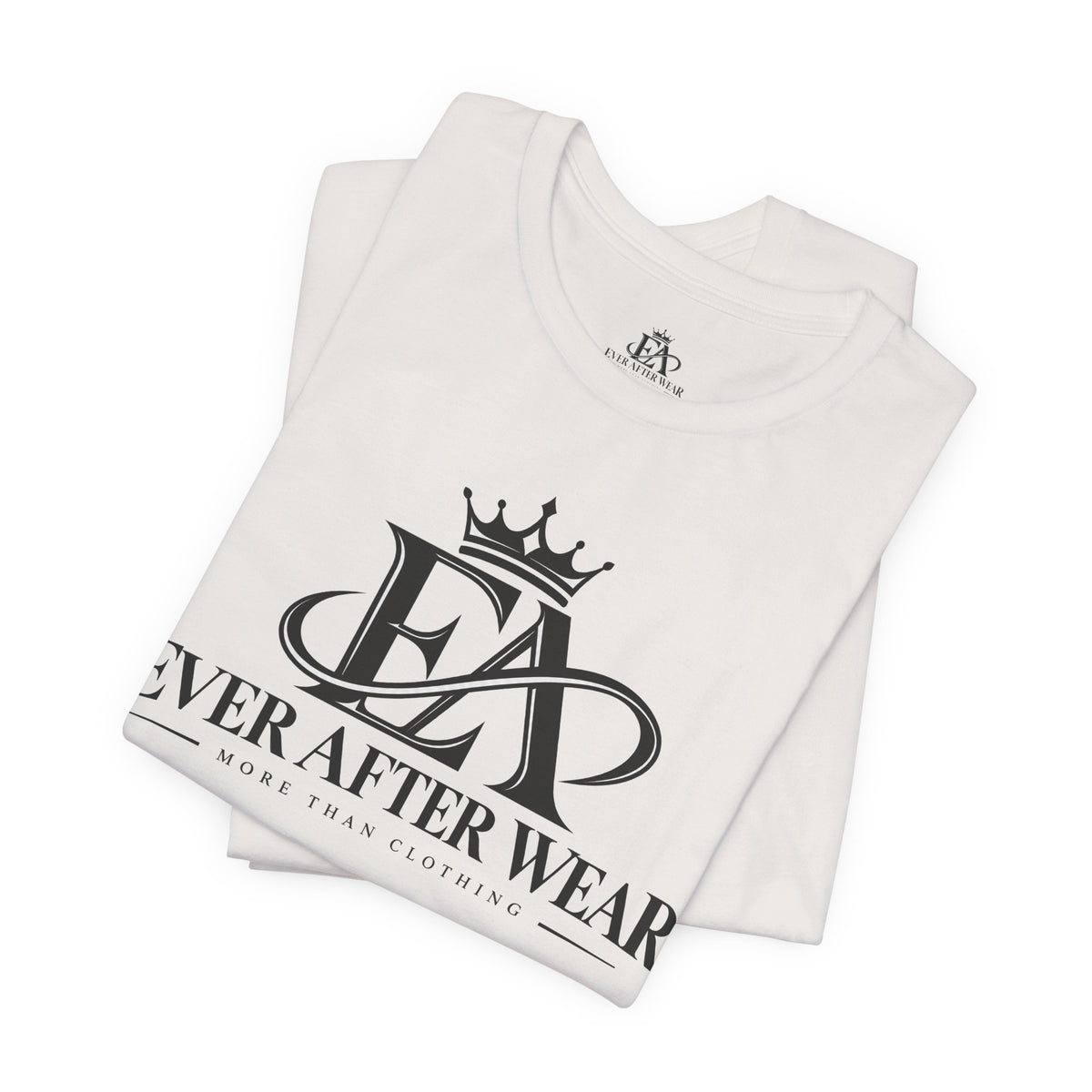 EverAfterWear Logo tee - product mockup with gold streetwear design - alternate view