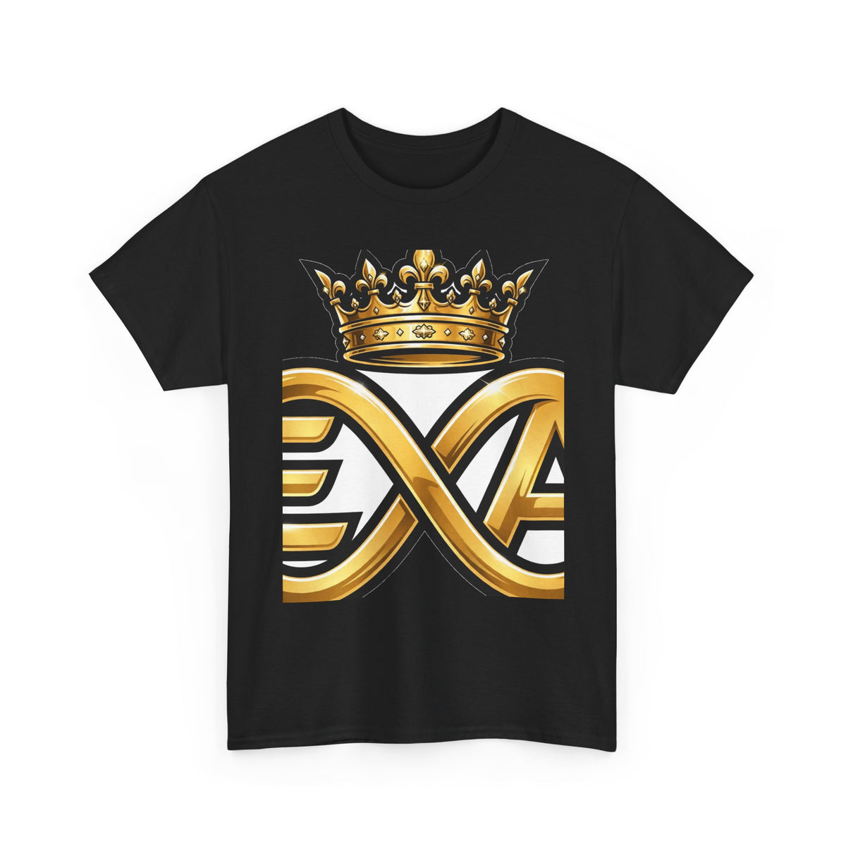 EverAfterWear HERO Crown EA Logo tee - product mockup with gold streetwear design - alternate view