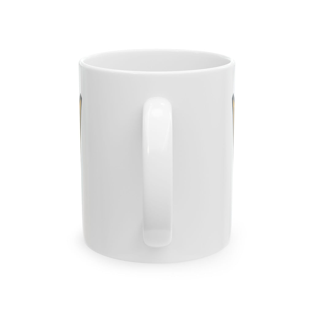 EverAfterWear EA Crown Monogram Men's mug - ceramic coffee mug mockup with gold streetwear design - alternate view