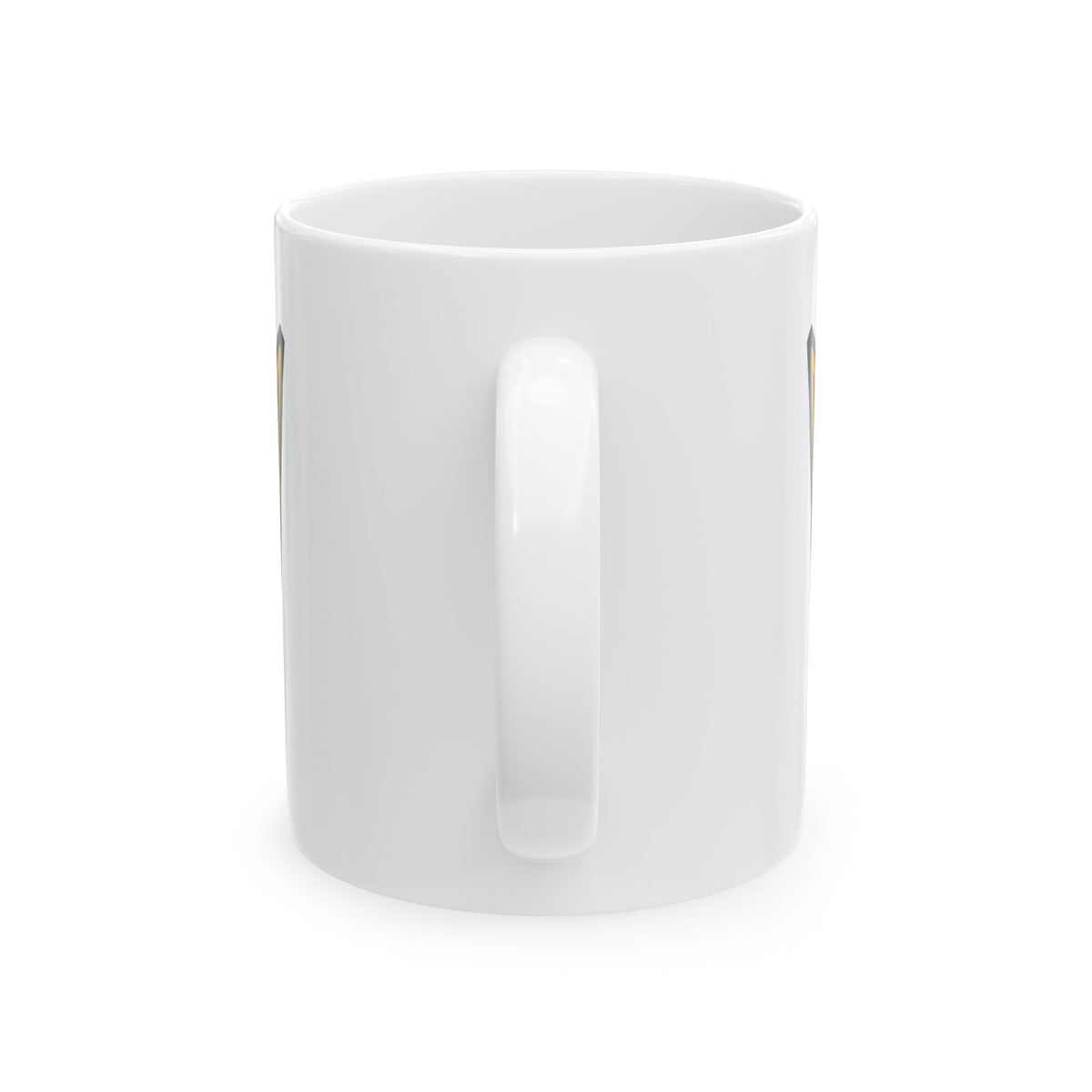 EverAfterWear EA Crown Monogram Men's mug - ceramic coffee mug mockup with gold streetwear design - alternate view