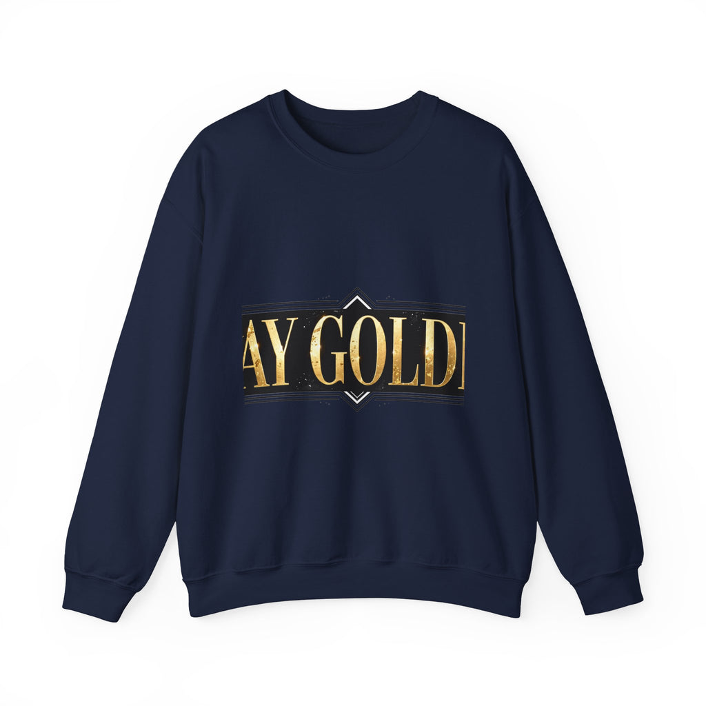EverAfterWear Stay Golden sweatshirt - product mockup with gold streetwear design - alternate view